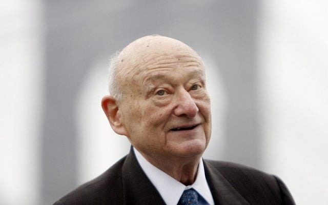 Former New York City mayor Ed Koch, seen here in March, 2010 (photo credit: AP/Seth Wenig/File)