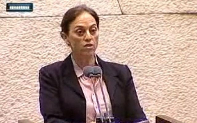 Ruth Calderon speaks to the Knesset (photo credit: screen capture Knesset Channel)