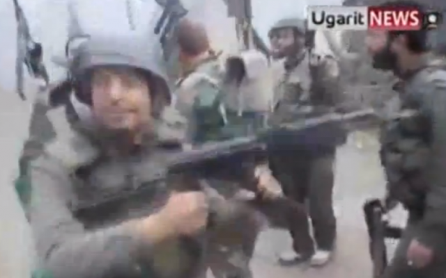 Syrian soldiers dance to Usher (photo credit: screenshot from YouTube)