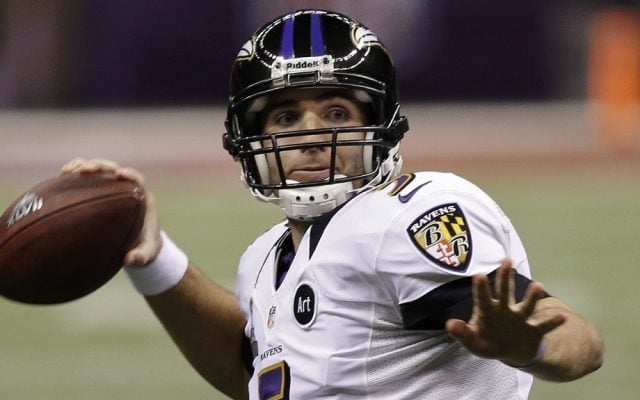 Baltimore Ravens quarterback Joe Flacco plays in last February's Super Bowl. (Elise Amendola/AP)