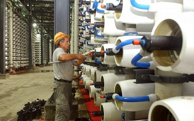 Israel's desalination plant on the Mediterranean Sea at Ashkelon (Photo credit: Edi Israel /Flash90)
