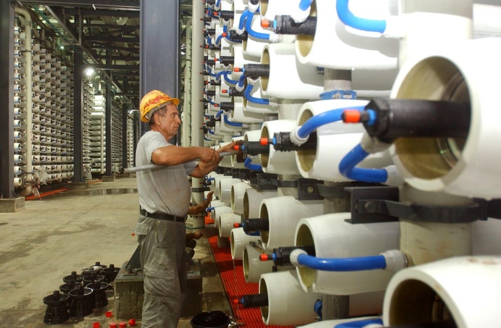 Israel's desalination plant on the Mediterranean Sea at Ashkelon (Photo credit: Edi Israel /Flash90)