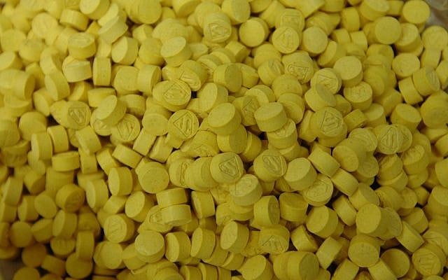 Illustrative photo of ecstasy pills confiscated by the police in 2005. (photo credit:  Flash90)