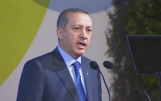 Recep Tayyip Erdogan at the opening of the UN Alliance of Civilizations Global Forum (photo credit: screenshot webtv.un.org) Recep Tayyip Erdogan at the opening of the UN Alliance of Civilizations Global Forum (photo credit: screenshot webtv.un.org)