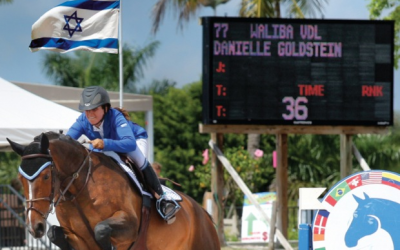Raised in New York, Goldstein competes under the Israeli flag and wears her adopted country's colors when she rides. (Courtesy of Danielle Goldstein)