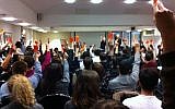 Oxford students voting Wednesday evening. (photo credit: courtesy Eylan Aslan-Levy)
