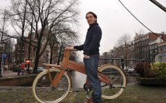 Maxime van Gelder, pictured in his native Netherlands, is working to turn Tel Aviv into a new market for Bough Bikes. (Cnaan Liphshiz/JTA)