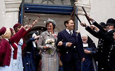"Call the Midwife" fans have closely followed the romance between Caplan's police constable and a nurse played by Miranda Hart. (Laurence Cendrowicz/Neal Street Productions)