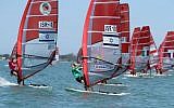 Lee Korzits, left, and Maayan Davidovich racing on Monday. (photo credit: courtesy v.baglione@albaria.com)