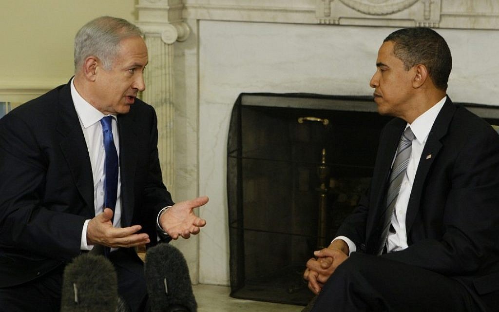 Prime Minister Benjamin Netanyahu talks with President Barack Obama in the Oval Office, Monday, May 18, 2009. (photo credit: AP Photo/Charles Dharapak) Prime Minister Benjamin Netanyahu talks with President Barack Obama in the Oval Office, Monday, May 18, 2009. (photo credit: AP Photo/Charles Dharapak)