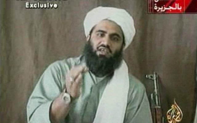 Suleiman Abu Ghaith, Osama bin Laden's son-in-law and spokesman, captured by the United States on Thursday, March 7, 2013 (photo credit: AP/Al-Jazeera) Suleiman Abu Ghaith, Osama bin Laden's son-in-law and spokesman, captured by the United States on Thursday, March 7, 2013 (photo credit: AP/Al-Jazeera)