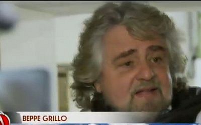 Italian politician Beppe Grillo (screen capture: Youtube/informazione dal basso)