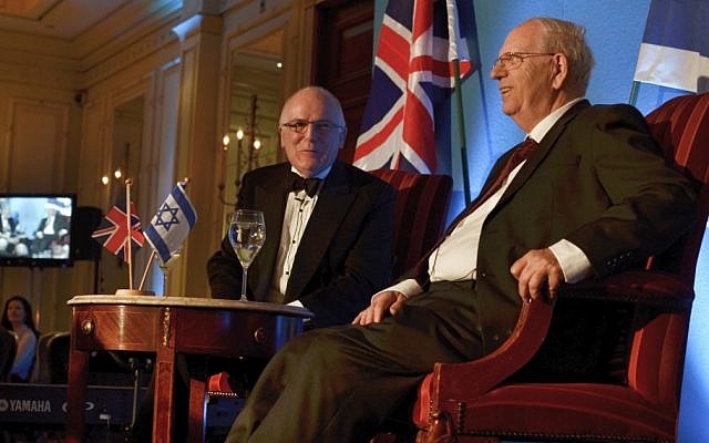 Sir Richard Dearlove (left) and Efraim Halevy address the Zionist Federation event in London (photo credit: Courtesy Zionist Federation) Sir Richard Dearlove (left) and Efraim Halevy address the Zionist Federation event in London (photo credit: Courtesy Zionist Federation)