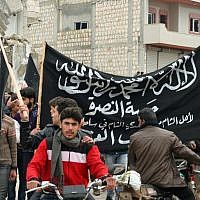 The al-Nusra Front rallies supporters in the town of Kfar Nabul. (photo: Eliyahu Kamisher) The al-Nusra Front rallies supporters in the town of Kfar Nabul. (photo: Eliyahu Kamisher)