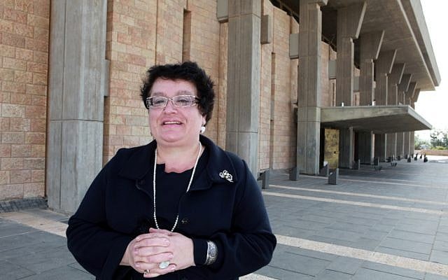 Former Kadima MK Marina Solodkin, who died in Latvia on Saturday, poses for a photo outside the Knesset building in 2010. (photo credit: Nati Shohat/Flash90) Former Kadima MK Marina Solodkin, who died in Latvia on Saturday, poses for a photo outside the Knesset building in 2010. (photo credit: Nati Shohat/Flash90)