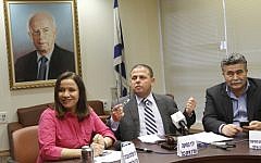 Labor Party leader Shelly Yachimovich (left) and former party leader Amir Peretz (right) in 2011. (photo credit: Miriam Alster/Flash 90)