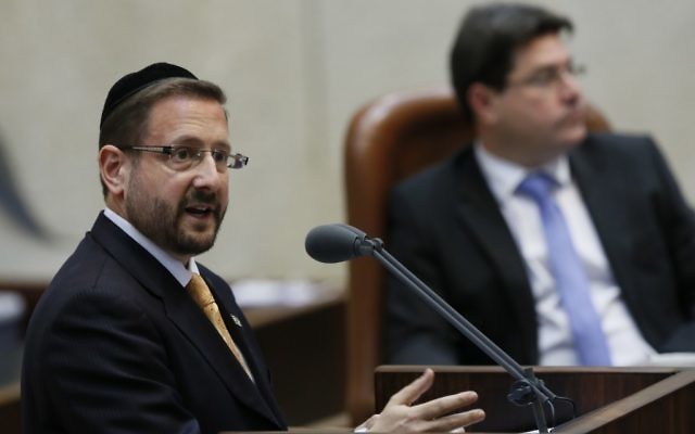 MK Dov Lipman during an assembly session in the plenum hall at the Knesset, March 06, 2013 (photo credit: Miriam Alster/Flash90)