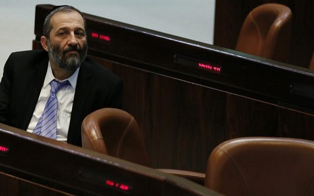 Aryeh Deri in the Knesset (photo credit: Miriam Alster/Flash90)