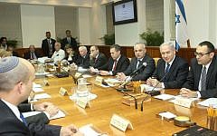 Ministers take part in a weekly Cabinet meeting at the Prime Minister's Office (photo credit: Miriam Alster/Flash90)