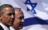 US President Barack Obama and Prime Minister Benjamin Netanyahu at a welcoming ceremony for the president at Ben Gurion Airport, March 20, 2013. (photo credit: Marc Israel Sellem/Pool/Flash90)