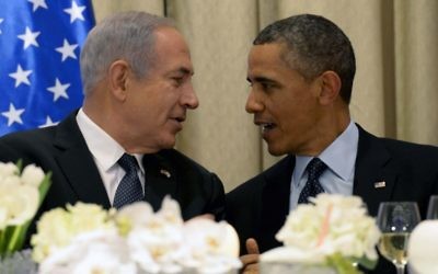 US President Barack Obama, right, talks with Prime Minister Benjamin Netanyahu during his three-day visit to Jerusalem, March 2013. (photo credit: Avi Ohayon/Flash90) US President Barack Obama, right, talks with Prime Minister Benjamin Netanyahu at a state dinner in his honor on Thursday, at the President's Residence in Jerusalem. (photo credit: Avi Ohayon/Flash90)