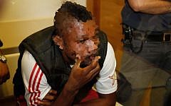 A player with the Maccabi Netanya soccer club in court (photo credit: Eyal Geffen/Flash90)