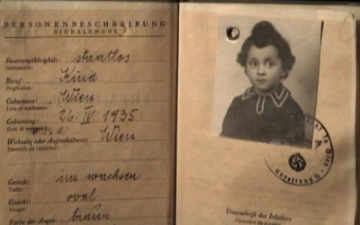 Kaufman's childhood ID bears the swastika. (Courtesy of Gita Kaufman)