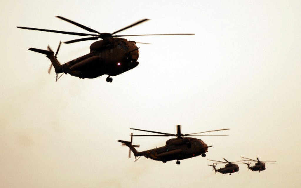 In this file photo, IDF helicopters are seen flying over Israeli skies. (photo credit: Abir Sultan/Flash90)
