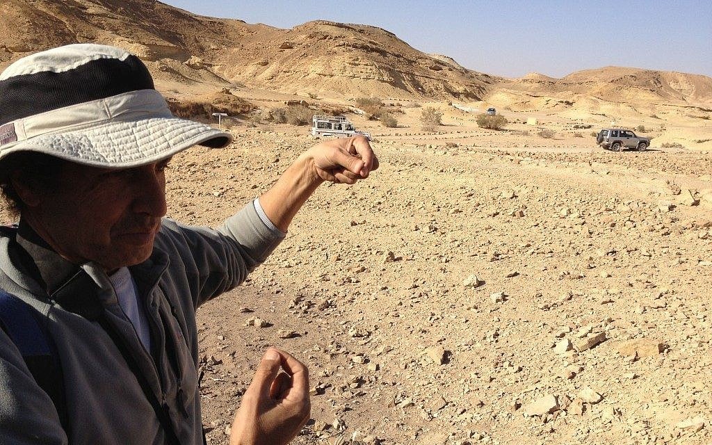 Haim Berger, the wolfman and tour guide, in his Ramon Crater 'office' (photo credit: Jessica Steinberg/Times of Israel) Haim Berger, the wolfman and tour guide, in his Ramon Crater 'office' (photo credit: Jessica Steinberg/Times of Israel)
