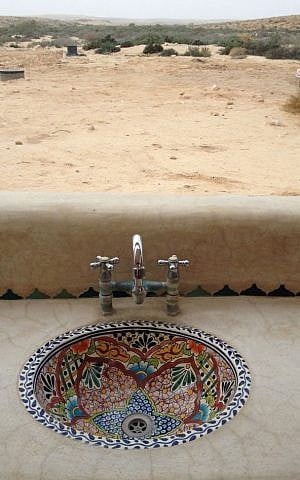 The sinks at Beerotayim, a khan in the desert (photo credit: Jessica Steinberg/Times of Israel) The sinks at Beerotayim, a khan in the desert (photo credit: Jessica Steinberg/Times of Israel)