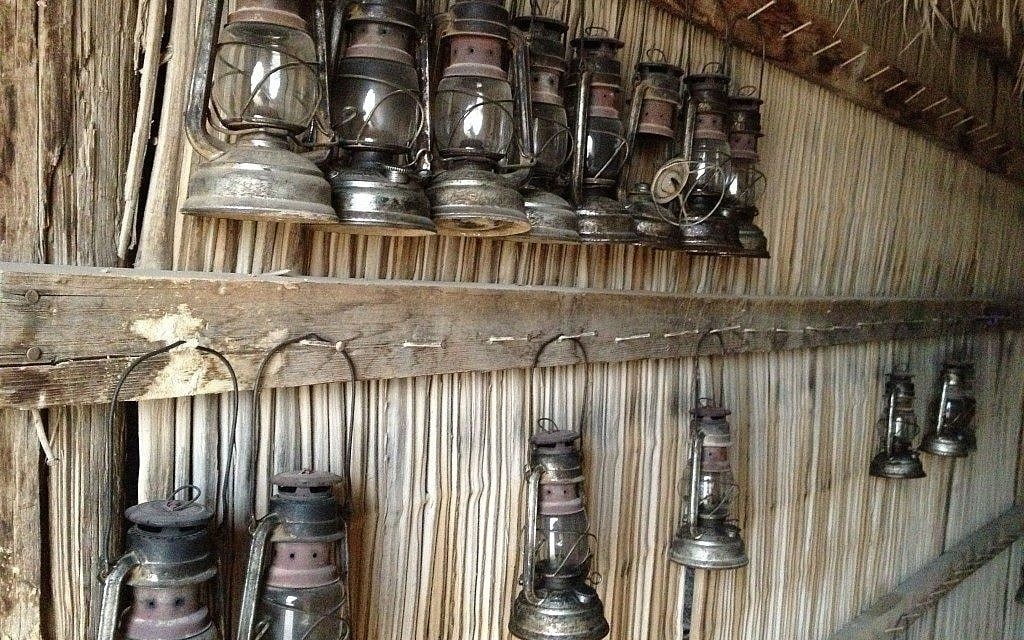 A wall of lanterns at Beerotayim, a rustic campsite in Ezuz, one of the villages in Nitzana (photo credit: Jessica Steinberg/Times of Israel) A wall of lanterns at Beerotayim, a rustic campsite in Ezuz, one of the villages in Nitzana (photo credit: Jessica Steinberg/Times of Israel)