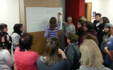 Illustrative: Participants at JOFA's inaugural London meeting brainstorm issues of concern. (Courtesy of JOFA)