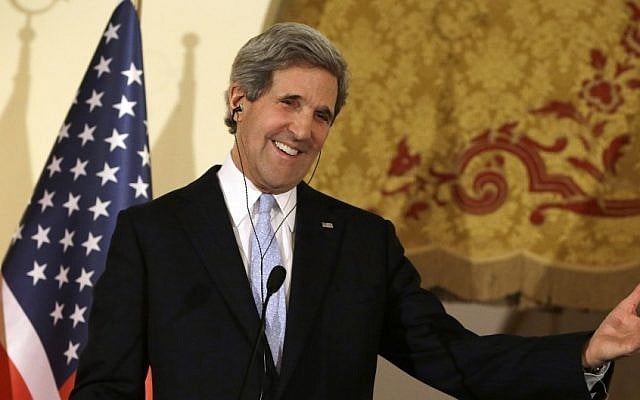 US Secretary of State John Kerry speaks at a news conference at Ankara Palace in Ankara, Turkey, March 1, 2013 (photo credit: AP/Jacquelyn Martin) US Secretary of State John Kerry speaks at a news conference at Ankara Palace in Ankara, Turkey, March 1, 2013 (photo credit: AP/Jacquelyn Martin)