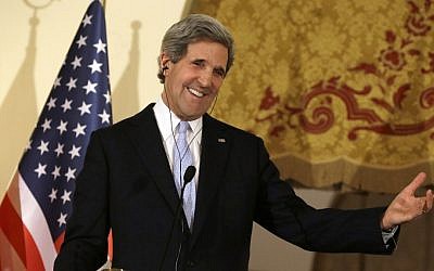 US Secretary of State John Kerry speaks at a news conference at Ankara Palace in Ankara, Turkey, March 1, 2013 (photo credit: AP/Jacquelyn Martin, Pool)