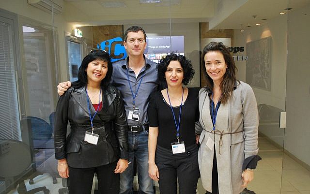 Some of the executives helping out in the iApps Booster accelerator program. (L. to R.) Dr. Etti Luzatto, Luzatto Patents; Ori Segal, CEO iApps; Keren Payis-Adler, Bank Leumi; Liat Aharonson, IDC's ZELL Program (Photo credit: Courtesy) Some of the executives helping out in the iApps Booster accelerator program. (L. to R.) Dr. Etti Luzatto, Luzatto Patents; Ori Segal, CEO iApps; Keren Payis-Adler, Bank Leumi; Liat Aharonson, IDC's ZELL Program (Photo credit: Courtesy)