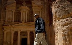 US President Barack Obama tours the Treasury in the ancient city of Petra, Jordan, Saturday. (AP Photo/Pablo Martinez Monsivais)