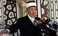 Sheikh Mohammad Said Ramadan al-Buti -- a top Sunni Muslim preacher and longtime supporter of President Bashar Assad -- was killed in a suicide bombing in the Eman Mosque, in the Mazraa district of Damascus, Syria, on Thursday (photo credit: AP/SANA)