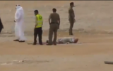 The scene of an alleged execution in Saudi Arabia, posted on YouTube in late February (photo credit: YouTube screenshot)