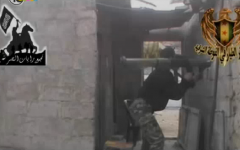 Al-Qaeda fighters near the Israel-Syria border (photo credit: Channel 10 screenshot)