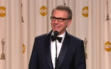 Christoph Waltz being interviewed after his Oscar win last month. (photo credit: YouTube screenshot)