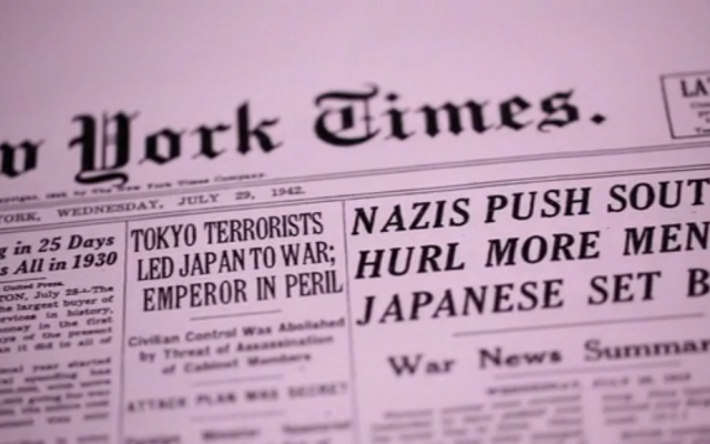 The self-proclaimed Paper of Record had at best a mixed one during World War II. (Kickstarter screenshot) The self-proclaimed Paper of Record had at best a mixed one during World War II. (Kickstarter screenshot)