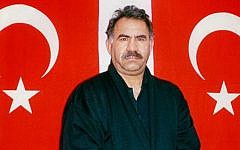 Kurdish rebel leader Abdullah Ocalan in Turkish custody in 1999. (photo credit: AP Photo/Turkish Intelligence Service, File)