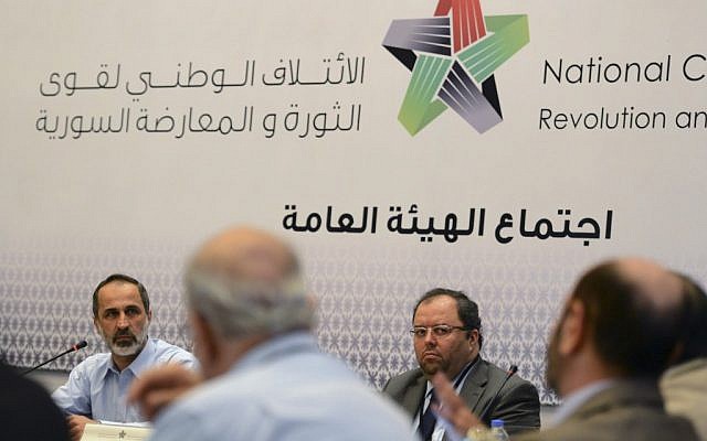 Syrian National Coalition for Opposition and Revolutionary Forces leaders meet in Istanbul, Turkey, Monday, March 18 (photo credit: AP) Syrian National Coalition for Opposition and Revolutionary Forces leaders meet in Istanbul, Turkey, Monday, March 18 (photo credit: AP)