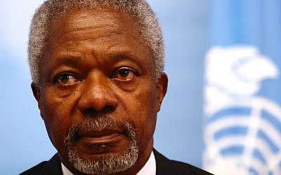 Kofi Annan, a former UN-Arab League special envoy to Syria and former UN Secretary General, believes the Syrian rebels are committed to fighting for control of the divided state. (Photo credit: Orel Cohen/Flash90)