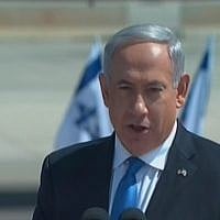 Prime Minister Benjamin Netanyahu with a silvery mane of hair (photo credit: image capture Channel 2)