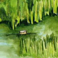 Aronson wanted to illustrate the great width and length of the Nile River (Courtesy The Bronfman Haggadah)