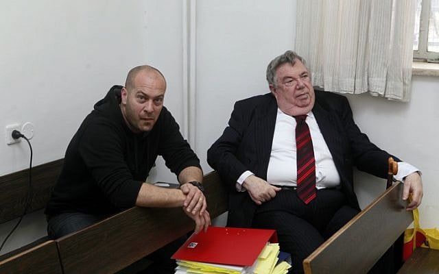 Holyland trial state's witness Shmuel Dachner, right, at the Jerusalem District Court on March 4, 2012 (photo credit: Flash90) Holyland trial state's witness Shmuel Dachner, right, at the Jerusalem District Court on March 4, 2012 (photo credit: Flash90)
