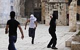 Illustrative photo of a stone throwing attack in East Jerusalem, February 8, 2013 (photo credit: Sliman Khader/Flash90)