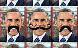 President Barack Obama, with various mustaches (photo: screen capture esquire.com )