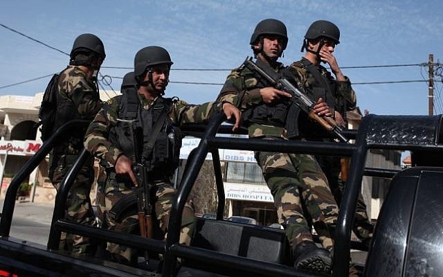 Illustrative photo of Palestinian security forces (Issam Rimawi/Flash90)